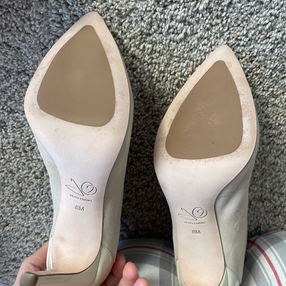 Joan Oloff beige suede heels, 8 - like new - Picture 3 of 6